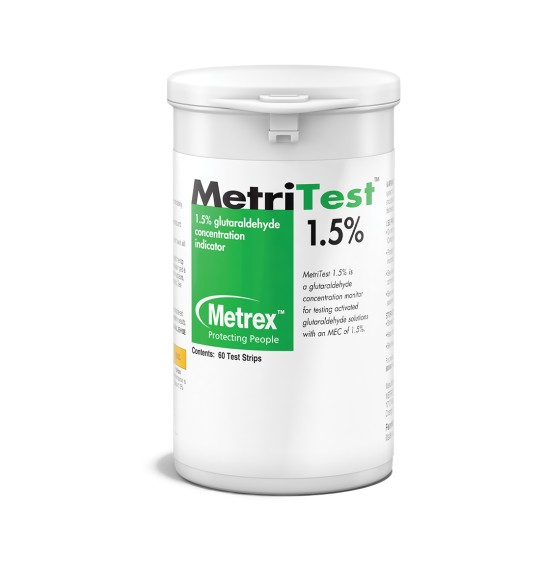 Strips Indicator Glutaraldehyde MetriTest 1.5% Pad recommended for lensed instruments Single Use (60/PK) (120/CS) by Metrex Research Corporation  ID 10-303